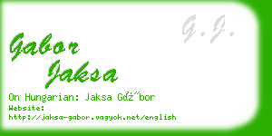 gabor jaksa business card